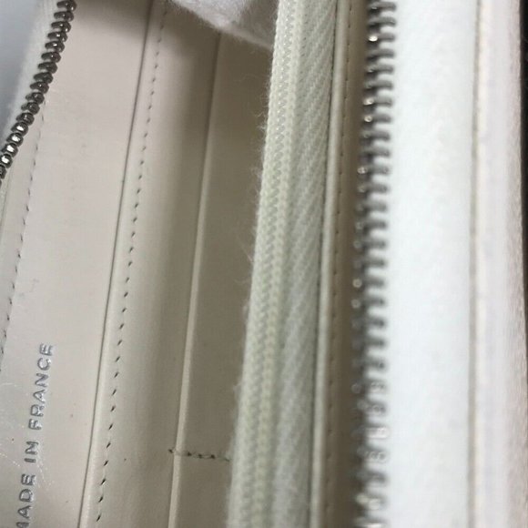 CHANEL A50097 Matelasse CC CC Mark Zip Around Quilted Wallet Long Wallet White - Picture 11 of 16